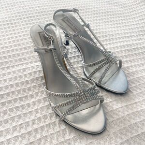 Touch Ups Lyric Silver Rhinestone Heels 10W